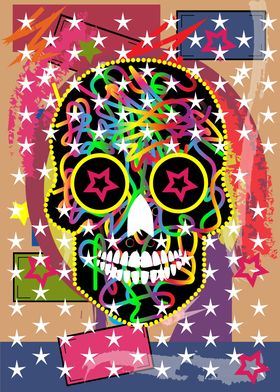 Mexican skull with colors 