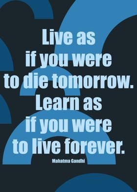 Live as if you were 