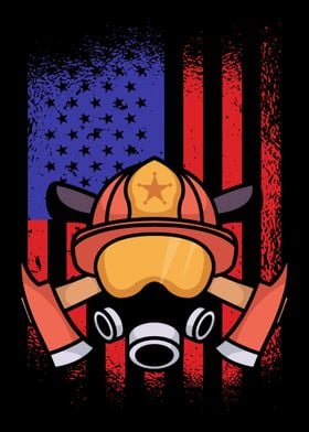 Firefighters America Flag 