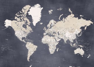 Glyn world map distressed