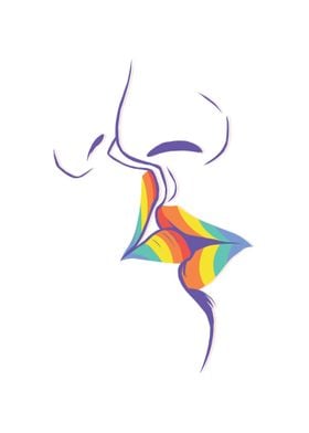 Kissing Rainbow Lips