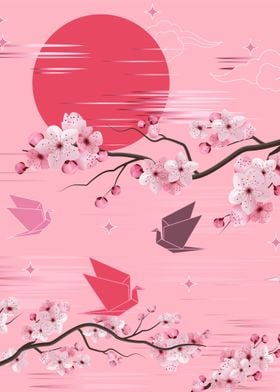 Cherry Blossoms Origami 