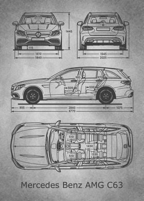 Mercedes Benz AMG C63 gray