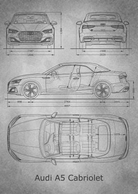 Audi A5 Blueprint gray old