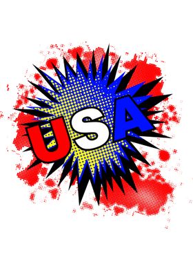 USA Cartoon Exclamation