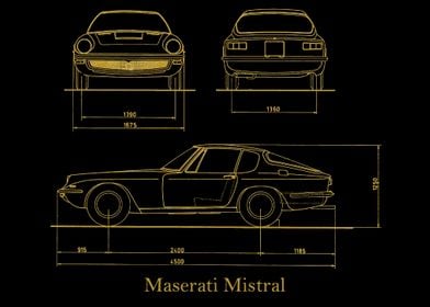 Maserati Mistral 1968 gold