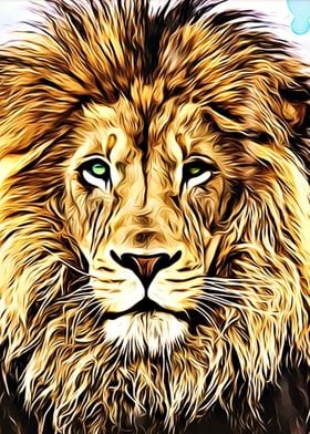 Lion head digital art