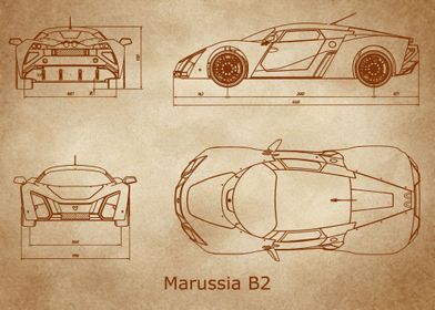 Marussia B2 Blueprint old 