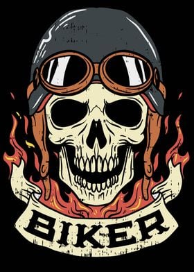 Biker Skull with helmet