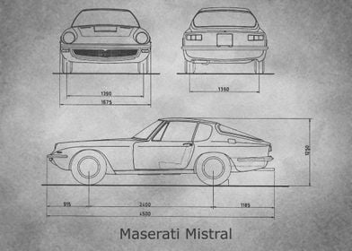 Maserati Mistral gray old 