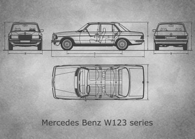 Mercedes Benz W123gray old