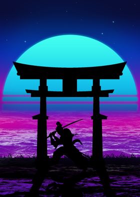 japanese samurai 80s retro