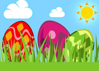Easter Egg on The Grass