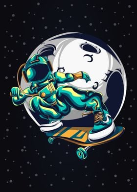 Skateboarding Astronaut