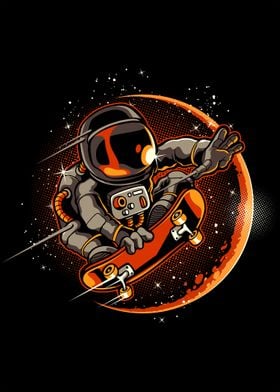 Skateboarding Astronaut