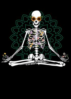 Skeleton And Sunflower