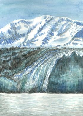 Alaska Glaciers Watercolor