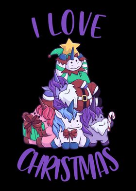 I Love Christmas Unicorn C