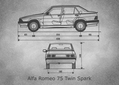 Alfa Romeo 75  gray old 