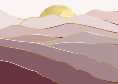 Landscape Pink And Gold