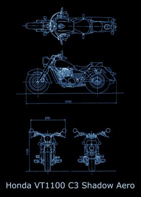 Honda VT1100 3 Shadow Aer