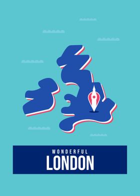 London Pop Art Map Poster