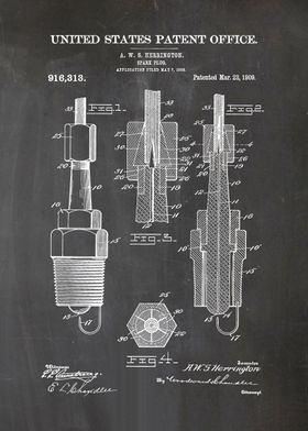 28 1909 Spark Plug Patent