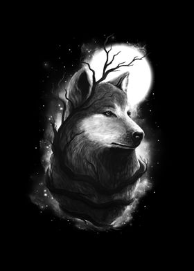 Wolf Black White