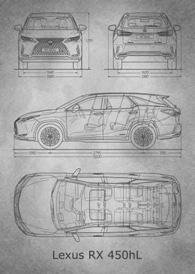 Lexus RX 450hL gray old  