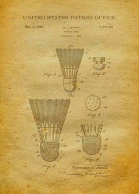 72 Badminton Bird Patent 