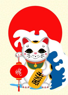 japanese lucky cat flat