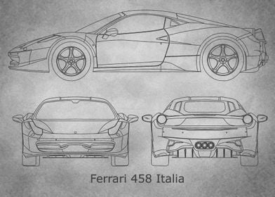 Ferrari 458Italia gray old