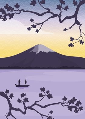 Lake under Mount Fuji