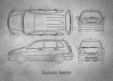 Suzuki Aerio gray old 