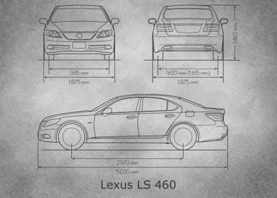 Lexus LS 460  gray old 