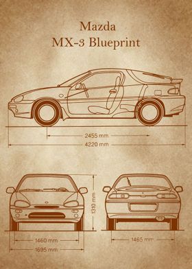 Mazda MX3 Blueprint old 