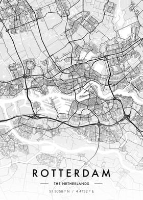 Rotterdam City Map White