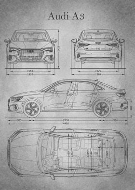 Audi A3 2020 gray old  