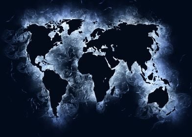 world map glow