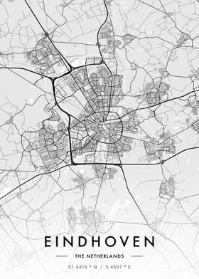 Eindhoven City Map White