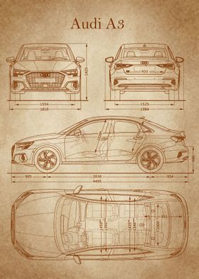 Audi A3 2020 Blueprint old