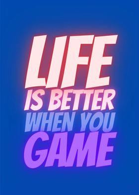 Neon gamer quote gaming