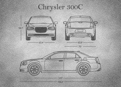 Chrysler 300C gray old 