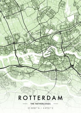 Rotterdam City Map Green