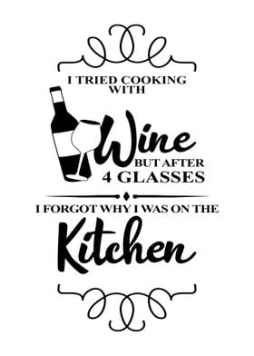 Cooking Wine Kitchen Decor