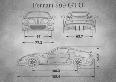 Ferrari 599 GTO gray old 