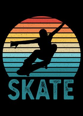 Skate Sunset Retro Gift