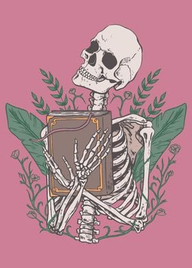SKELETON WITH BOOK