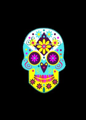 Mexican sugar skull with p