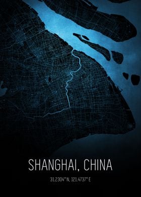 Shanghai China City Map